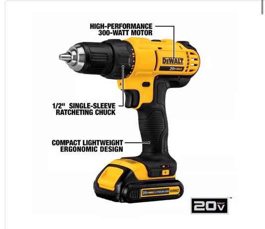 DeWalt 20V MAX compact drill/driver and impact driver kit