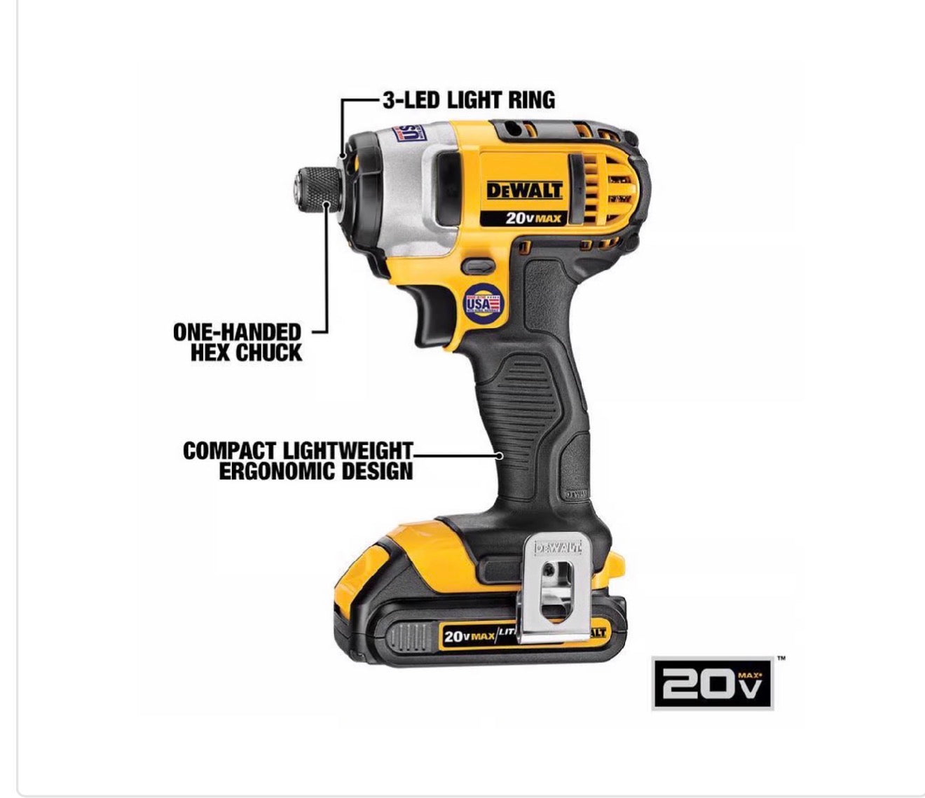 DeWalt 20V MAX compact drill/driver and impact driver kit