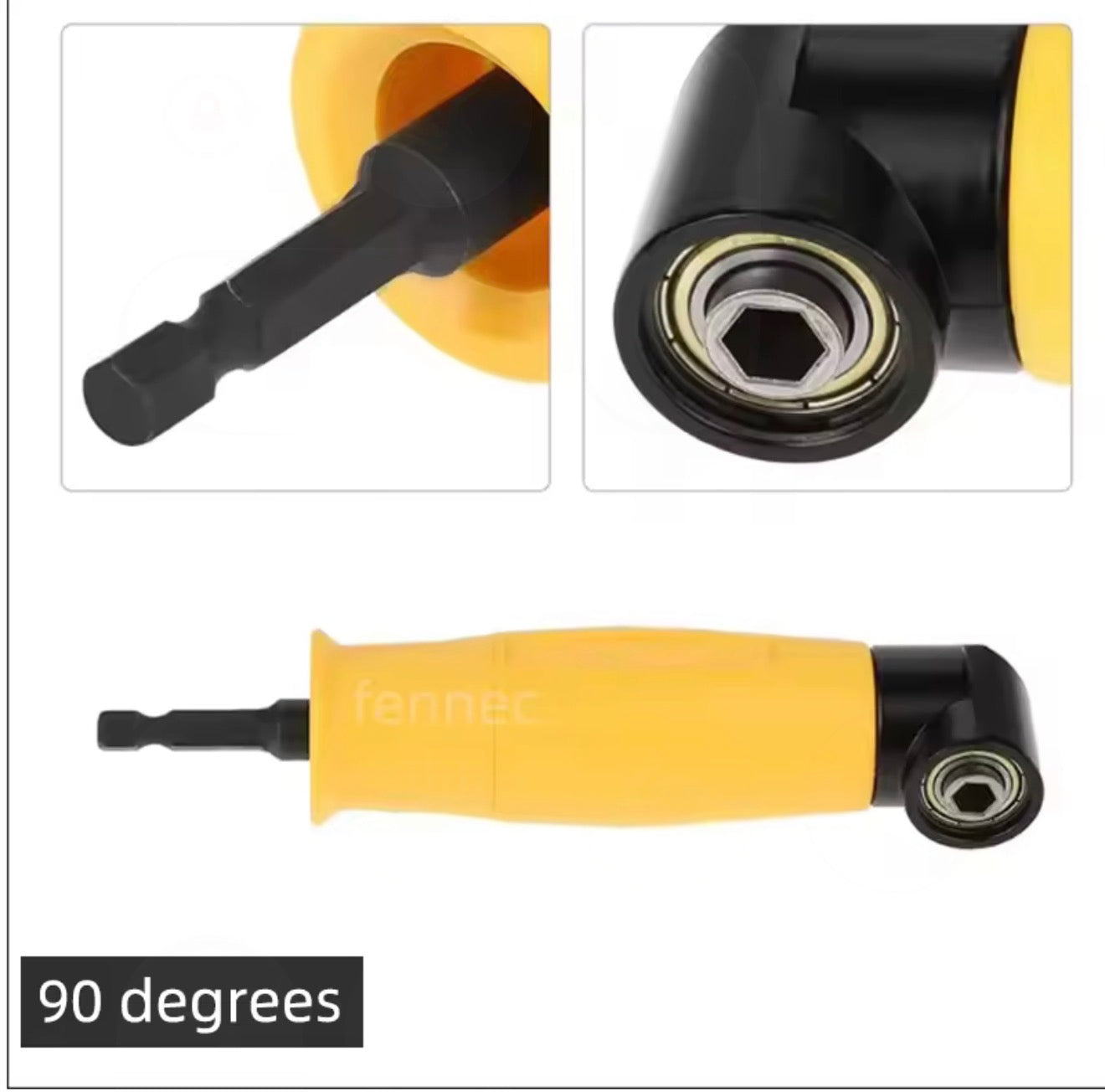 Hexagonal 1/4” 90° Extended Corner Tool Right Angle attachment